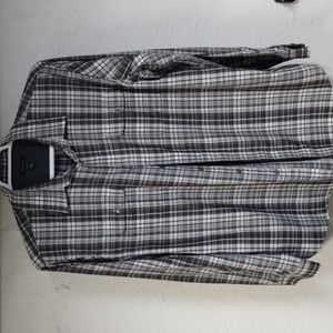 Plaid black gray and white